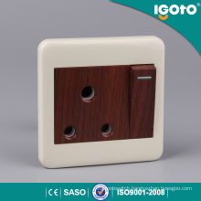 3*3 Wooden Color 15A Switched Socket